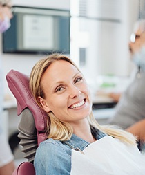 Woman smiling in dental chair