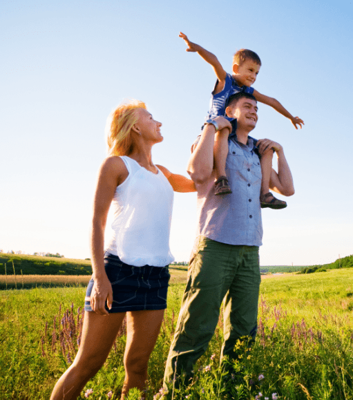 Doctor Condie and here family outdoors