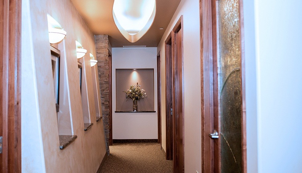 Hallway to dental treatment rooms