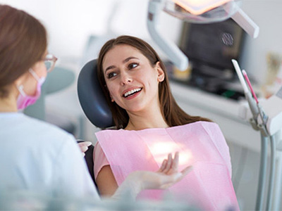 a patient receiving dental bonding in Gilbert, AZ